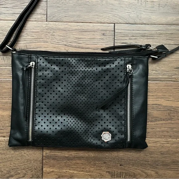 FIORELLI- Black Crossbody Purse| Adjustable Strap | Zip Pockets - Picture 12 of 14